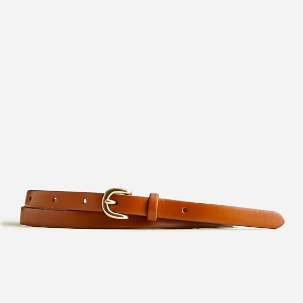 J. Crew skinny italian leather belt in Pecan